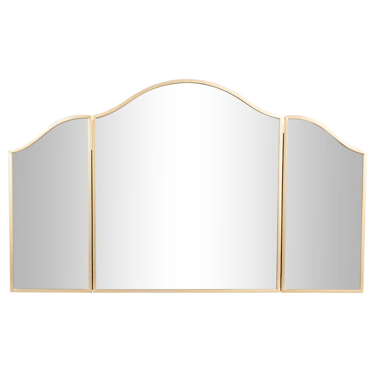 31'' Gold Traditional Metal Trifold Wall Mirror